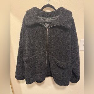 wild fable Black Teddy Zip-Up Jacket